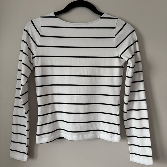 Madewell Stripped Long Sleeve Scoop Back Tee - Picture 1 of 4
